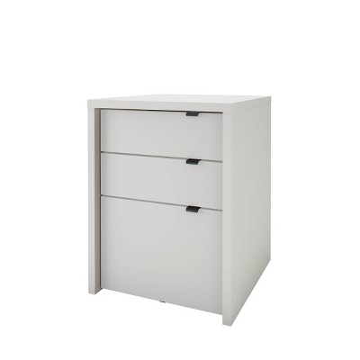 Nexera 3pc Chrono Home Office Set with 2 Reversible Desk Panels Gray/White : Modern Style, Laminated Melamine Surface, Wood Composite Frame