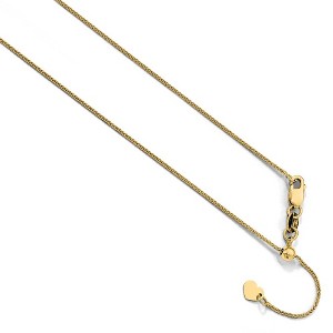 Black Bow Jewelry 0.8mm 10k Yellow Gold Adjustable Wheat Chain Necklace - 1 of 4