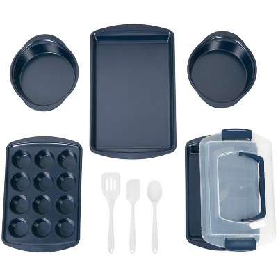 Wilton 9pc Diamond-Infused Non-Stick Baking Set Navy Blue