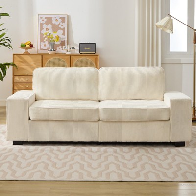 Mjkone 85’’ Wider Loveseat Sofa Couch, Corduroy Couch for Small Space