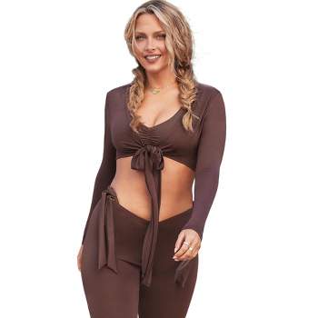 Swimsuits for All Women's Plus Size The '70s Tie Front Top