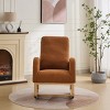 Rocking Accent Chair with High Backrest, Side Pockets and Rubber Wood Legs, Armchair for Living Room, Bedroom, Cozy Reading-Tanpinhause - 2 of 4