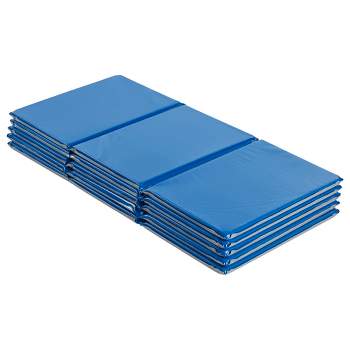 ECR4Kids Everyday 3-Fold Daycare Rest Mat, 5-Pack - Blue and Grey