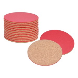 Unique Bargains PU Leather Cork Absorbent Flexible Coasters 12 Pcs - 1 of 4