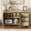 ACEPANO 55.1 in. W Modern Wavy-Patterned Large Capacity Sideboard with 3 Drawers & Hooks for Living Room-Natural - 2 of 4