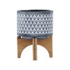Okak Modern Pattern Planter with Saucer Decorative Plant Pots Ideal for Indoor Greenery Home Decor, Succulents and Small Plants - 3 of 4