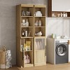 Garvee 70" Narrow Bathroom Cabinet with Glass Door & Open Shelves – Slim Waterproof Engineered Wood Storage - 4 of 4