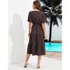 Clearlove Women's Casual V Neck Midi Dress Smocked Waist Tiered Short Sleeve A Line Pleated Flowy Long Dress - 4 of 4