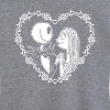 Women's - The Nightmare Before Christmas - Jack Skellington and Sally Heart Short Sleeve Graphic T-Shirt - 2 of 4