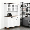 Farmhouse Pantry Hutch Cabinet with Glass Doors & Adjustable Shelves, 71.75" Tall Traditional Kitchen Buffet for Dining Room-3irtyhousy - 2 of 4