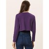 INSPIRE CHIC Women's Solid Open Front Curved Hem Stretchy Fabric Crop Bolero Shrug - 4 of 4