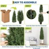 2 Pack Realistic Faux Artificial Cedar Topiary Trees Outdoor with Potted Plants for Porch, Patio, Wedding Decor - Realistic Faux Evergreen Shrubs - 3 of 4