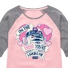 Girls' - Star Wars - Valentine Droid You're Looking For Shirt Tail Raglan Graphic T-shirt - 2 of 4