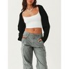 MISSKY Shurgs for Women Bolero Long Batwing Sleeve Sweaters Open Front Casual Knitted Sweaters - 2 of 4