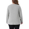 Women's Plus Size Long Sleeve V Neck Loose Fashion Buttons Tunic Blouse - Agnes Orinda - 4 of 4