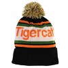 Multi-Colored Tigercat Knit Beanie with Pom-Pom: Black, White, Orange & Green CV846 - 3 of 3