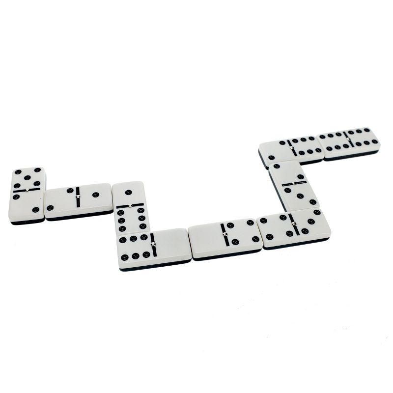 WE Games Two-Toned Black & White Double 6 Dominoes with Spinners - Club Size, 5 of 10