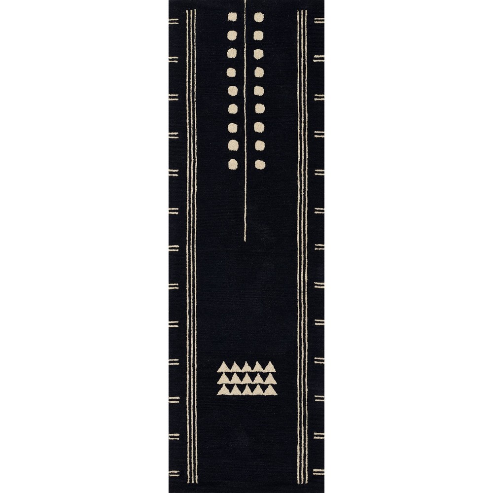 Photos - Area Rug Momeni 2'6"x8' Simba Global Handtufted Runner Rug Navy Blue 