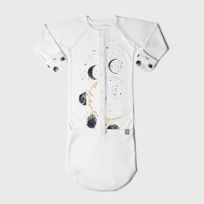 Image of Goumi Baby Organic Many Moons NightGown - White/Gray 3-6M