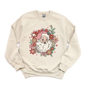 Simply Sage Market Women's Graphic Sweatshirt Floral Santa - 1 of 4