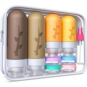 18 Pack Travel Bottles for Toiletries, TSA Approved Leak Proof Silicone Containers for Refillable Shampoo - 1 of 4