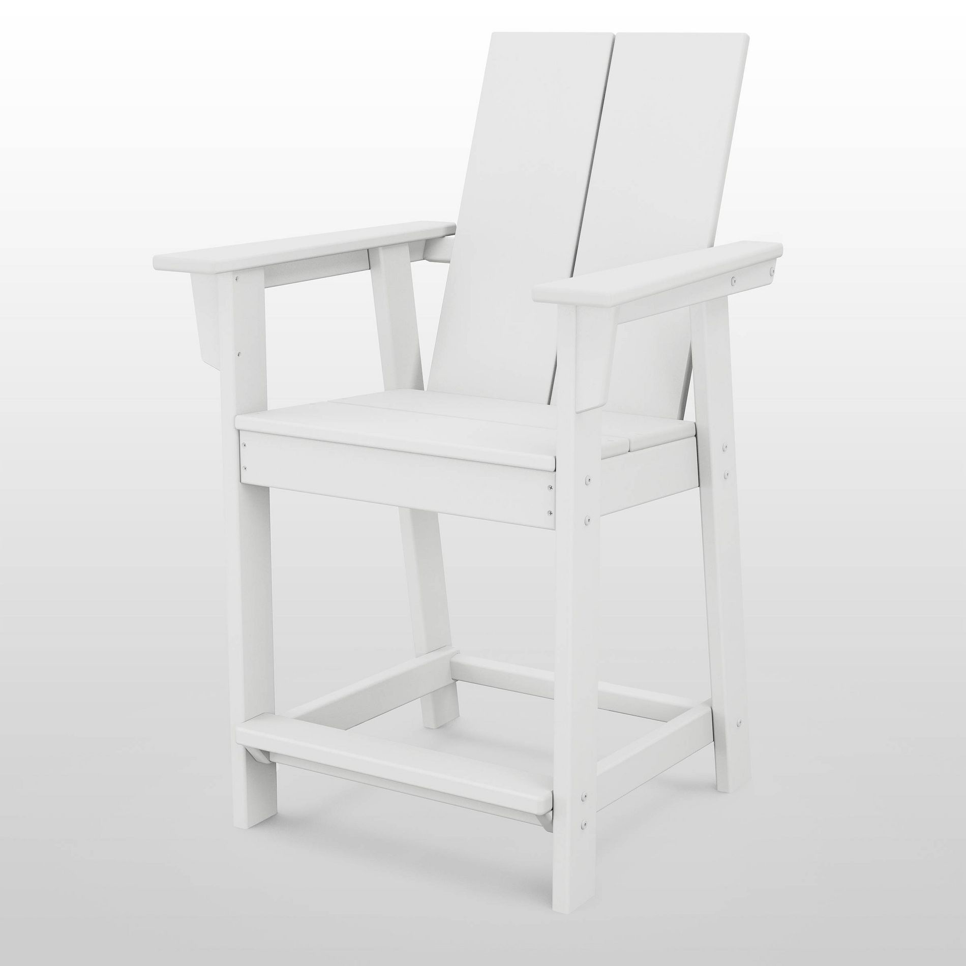 POLYWOOD Moore Outdoor Counter Arm Chair White