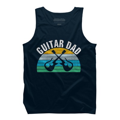 Men's Design By Humans Retro Dueling Electric Guitar Dad By DragonTee Tank Top