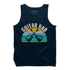 Men's Design By Humans Retro Dueling Electric Guitar Dad By DragonTee Tank Top - 1 of 2