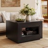 WOWLIVE Lift Top Coffee Table with Storage for Living Room, Square Wood Center Table with LED, 2-Tier Accent Cocktail Table Office Apartment - 4 of 4