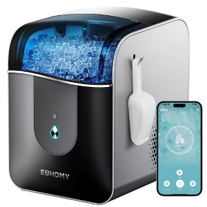 Euhomy Nugget Countertop Ice Maker, 40 Lbs/Day, APP Remote Control & LED Indicator, 15 - Min Self-Cleaning, Compact Ice Machine with Scoop, Black - 1 of 4
