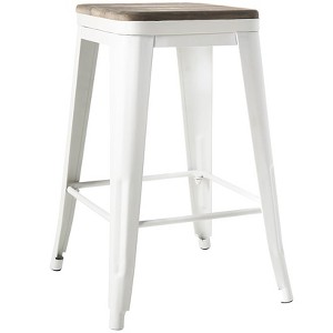 The Lakeside Collection Metal and Wood Counter Stool - Counter White - 1 of 3