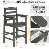 VINGLI Outdoor Bar Stools Set of 2, HDPE All-Weather Patio Bar Height Chairs Heavy-Duty Tall Adirondack Chairs for Backyard, Porch, Balcony - 3 of 4