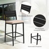 Pellebant 2pc Outdoor Bar Stools Counter Height Bar Stools with Cushions Patio Bistro Tall Chairs with Back and Footrest - 4 of 4