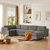 Modern Corduroy Upholstered 6-Seater Modular L-Shaped Sectional Sofa, 6-piece DIY Combinations Sofa - 2 of 4
