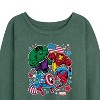 Women's - Marvel - Avengers America Stickers Style Lightweight French Terry Wide Neck Long Sleeve Shirt - 2 of 4