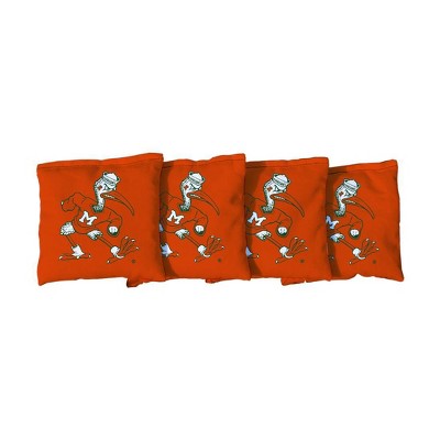 NCAA Miami Hurricanes Corn-Filled Cornhole Bags Orange - 4pk