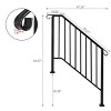 Racxily Outdoor Stair Handrail for 1 to 4 Steps Black Carbon, Steel Transitional Hand Rail Kit, Seniors Entryway Step Support - 2 of 4