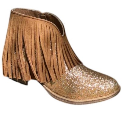 Women's Wo's Trippin Western Fringe With Glitter Booties - Very G