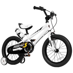 RoyalBaby Freestyle Children Kids Bicycle w/Handbrake, Training Wheels, and Water Bottle, for Boys and Girls Ages 3-10 - 1 of 4
