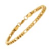 Steeltime Men's 18k gold plated stainless steel figaro wheat link bracelet - 2 of 4