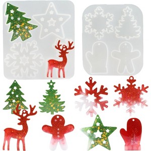 JDICTION Christmas Resin Ornament Silicone Molds - Glossy Molds for Epoxy Resin, Keychains & Holiday Tree Decorations - 1 of 4