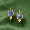 Ross-Simons Blue Opal Triplet Drop Earrings in 14kt Yellow Gold - 4 of 4