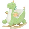 Qaba Baby Rocking Horse, Ride Dinosaur, Kids Ride On Toy with Realistic Sound and Safety Belt, Plush Animal Rocker for Kids, Green - 4 of 4