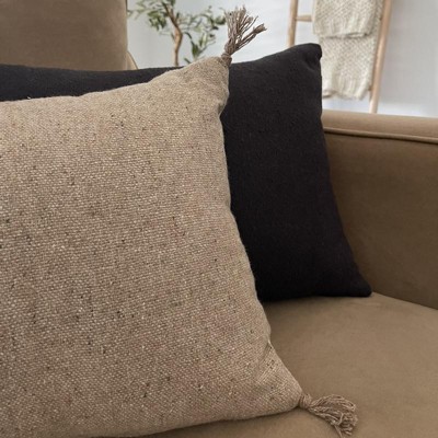 Tweed throw outlet pillows