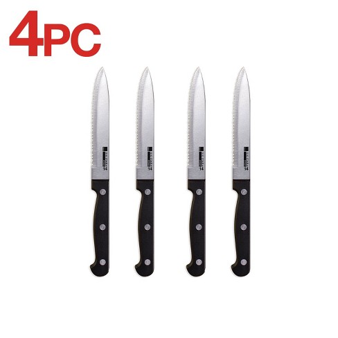 Ronco 4 Piece Steak Knife Set, Stainless-steel Serrated Blades