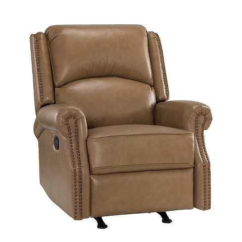 Camel leather 2024 rocker recliner