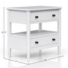 Vynxaria Open Nightstand - 2 Drawers, Felt Lined Top Drawer, Cedar Lined Bottom, Custom Hardware, White Finish - 2 of 4