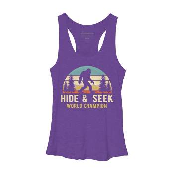 Women's Design By Humans Bigfoot - Hide And Seek World Champion By clickbong Racerback Tank Top