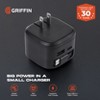 Griffin 35W Dual Port Wall Charger With Retractable USB-C Cable - 2 of 4