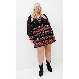 Women's Plus Size Hudson Mini Dress - black | CITY CHIC - 1 of 4